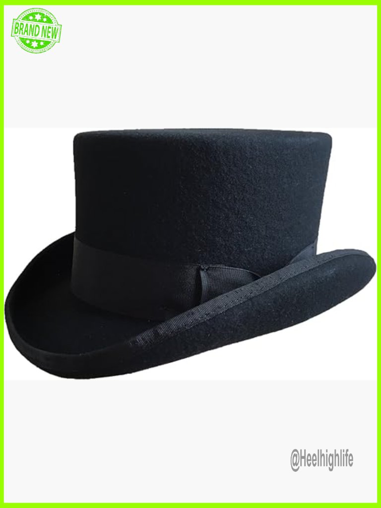 Wool Felt Low Short Top Hat Victorian Topper Fedora For Women Men